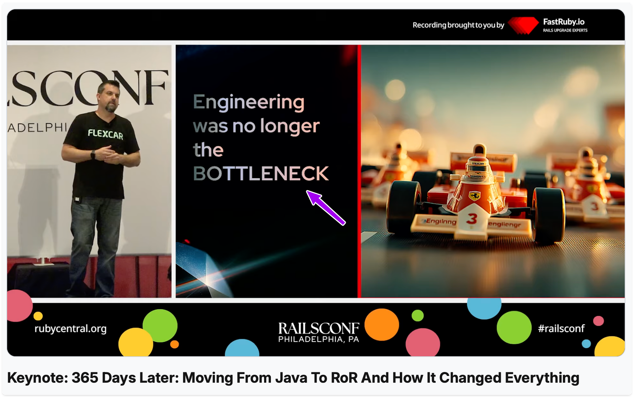 John Dewsnap talking about advantages of using Ruby on Rails at Rails Conf 2025