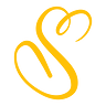 The letter S, in dark yellow, in a curvy handrawn style