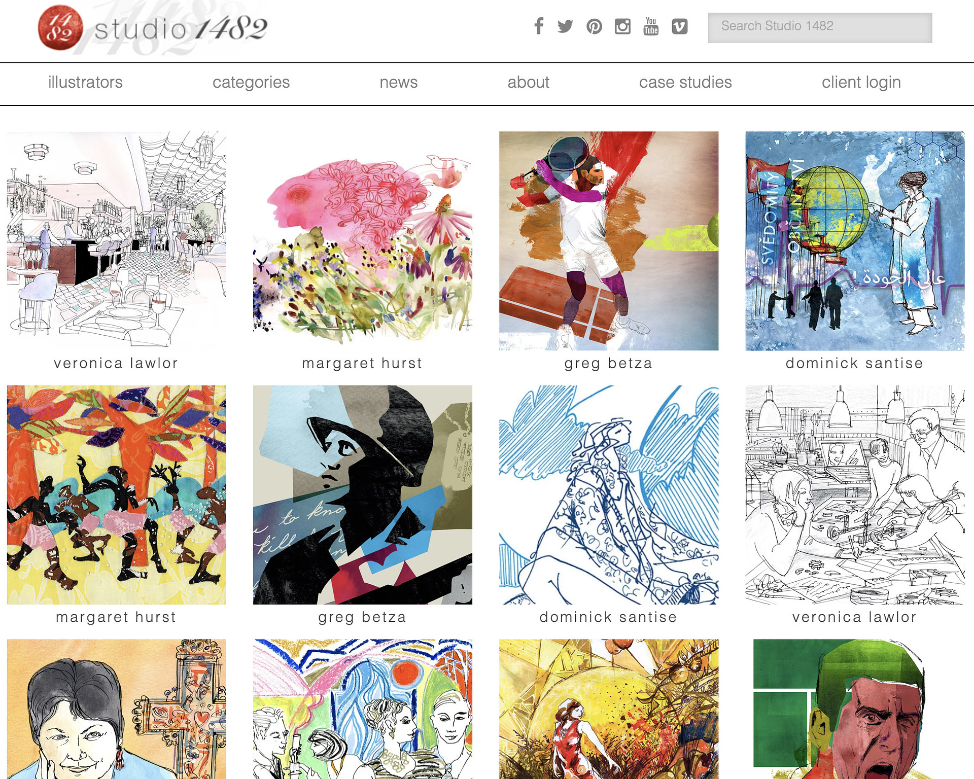 Formed in 2005, Studio 1482 is an illustration cooperative. Each illustrator works independently to bring their unique point of view and personal style to an assignment... Our specialty is reportage and reportage-inspired illustration. We work traditionally and digitally to create unique and aesthetic visual solutions.