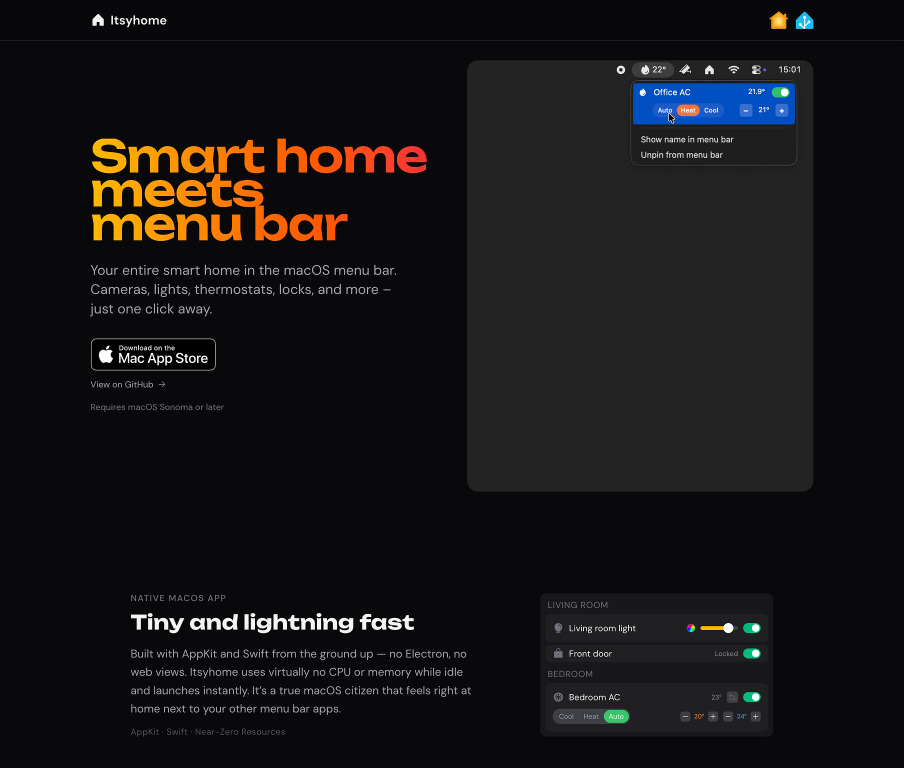 Screenshot Itsyhome Home Page